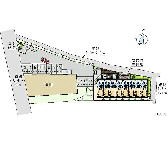 ★手数料０円★千葉市若葉区貝塚町　月極駐車場（LP）